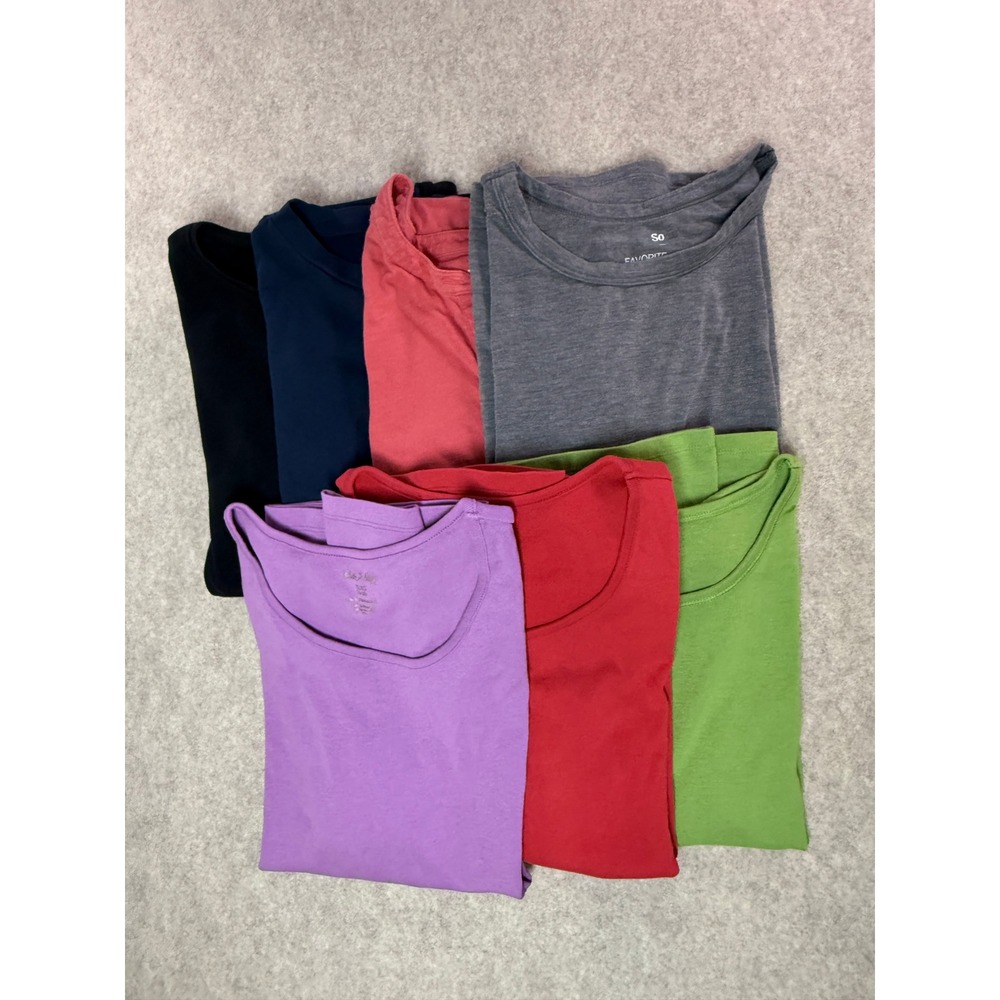 Womens 7 Piece Top Bundle XL 1X Multi Brand Sonoma IZOD St Johns Bay T-Shirts